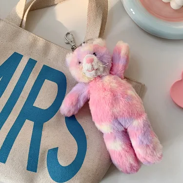 귀여운 체리블라썸 레인보우 레트로 토끼 곰 애착인형 키링 생일 선물